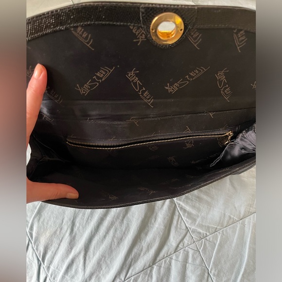 Vintage Ruth Saltz Black and Gold Handbag/Clutch - Picture 5 of 10